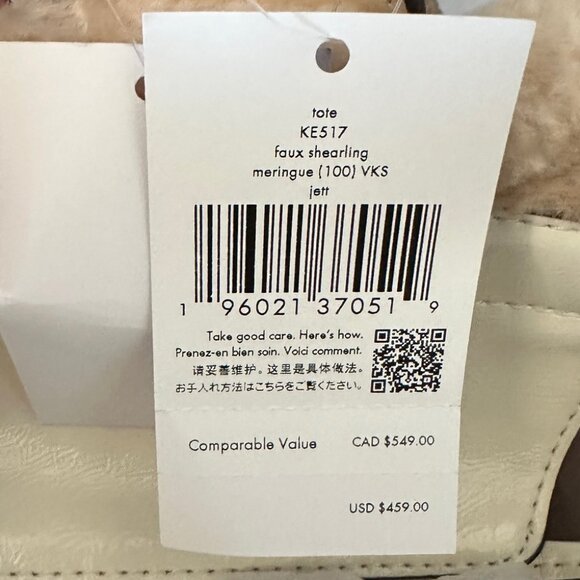 kate spade New York Jett Faux Shearling Tote‎ - NWT - Picture 8 of 8